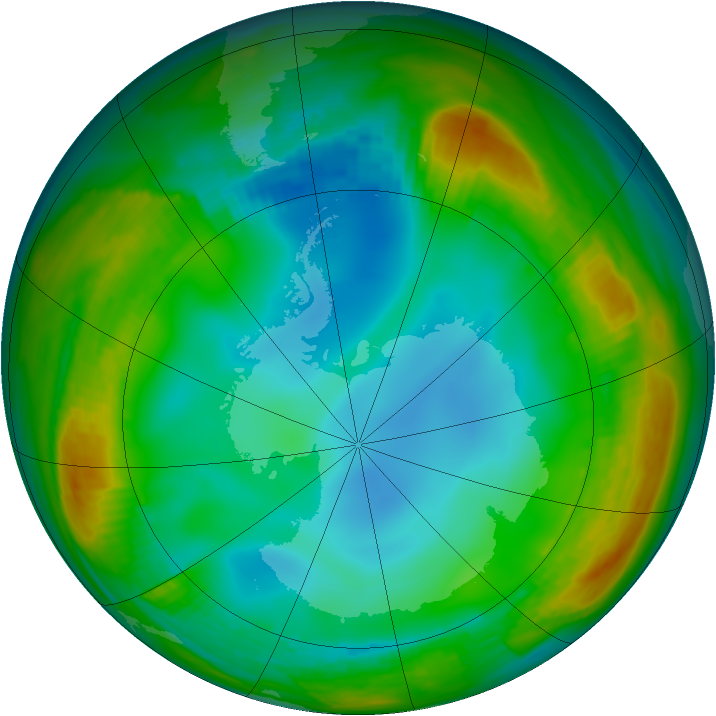 Antarctic ozone map for 30 June 1979